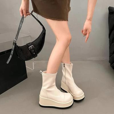 Fashion Small Platform Wedge High-thigh Boots Women's Autumn and Winter New Stretch Skinny Boots Super High Heel