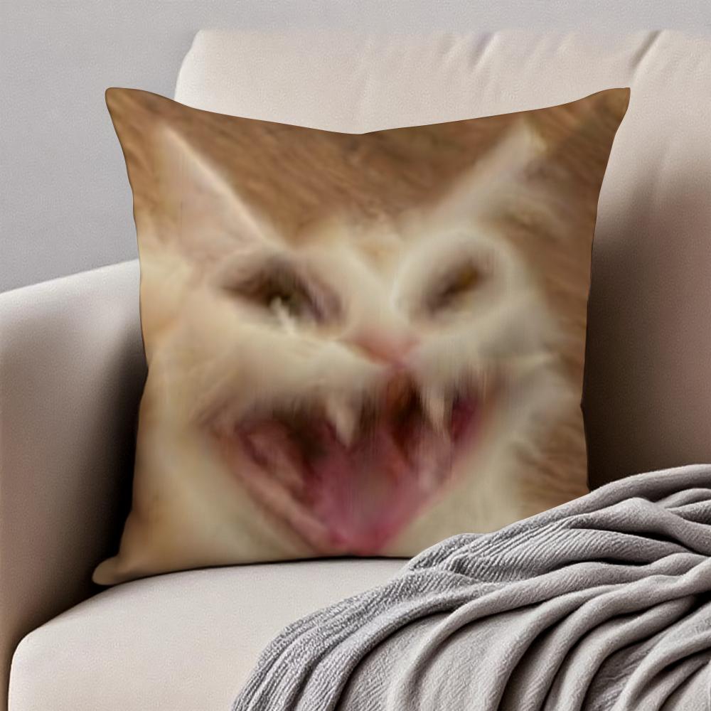 

Cat MemeFunny Pet Cat Cushion Cover Square Zipper Style Living Room Sofa Pillowcase 45cmx45cm