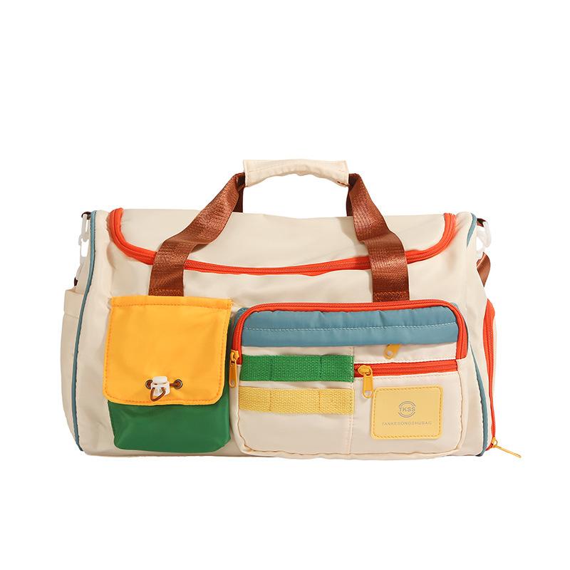 

Дорожная сумка большой вместимости, Модный пэчворк, Подвесная ручка, Сумка для хранения в деловой поездке, Независимое отделение для обуви, Спортивная сумка для девушек в японском стиле