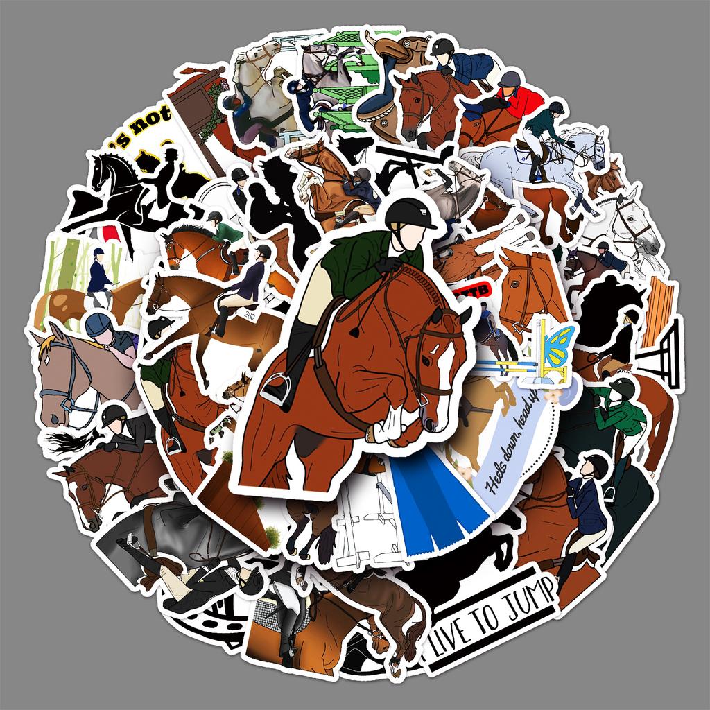 50 Equestrian Graffiti Personalized Sports Children's Guka DIY Skateboard Suitcase Stickers Waterproof