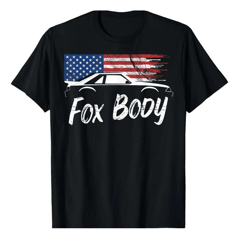 Camiseta Foxbody 5.0 Con Bandera Estadounidense Stang Muscle S