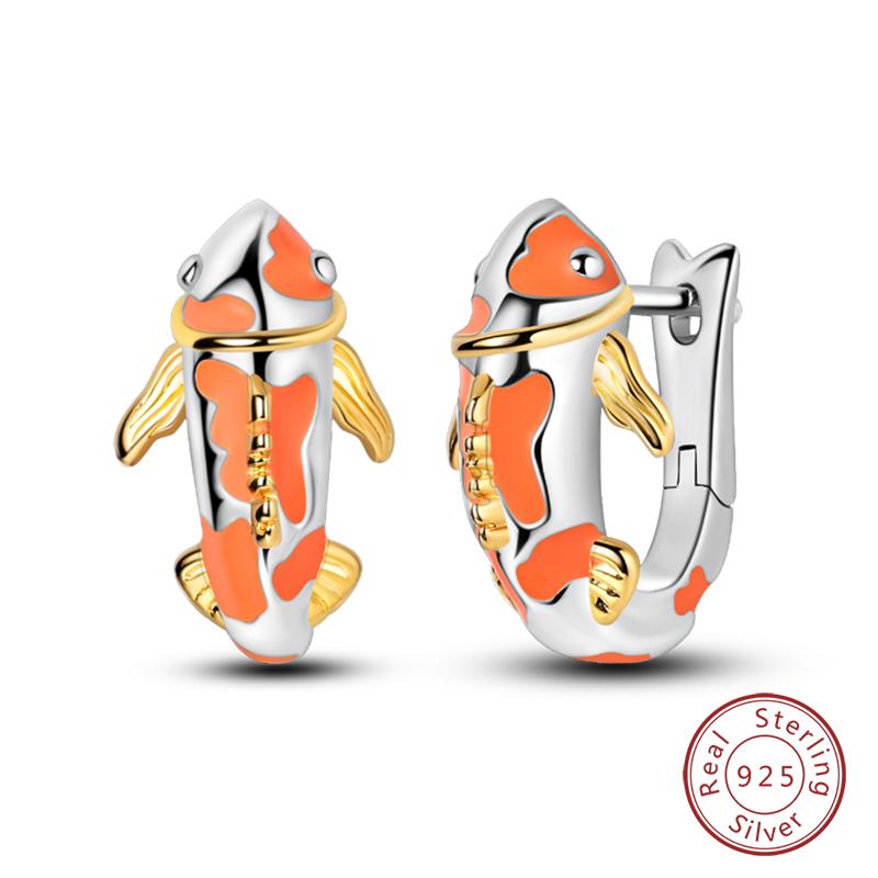 925 Sterling Silver Trendy Colored Tulip Earrings For Women Cubic Zircon Butterfly Double Hoop Earrings Fine Engagement Jewelry