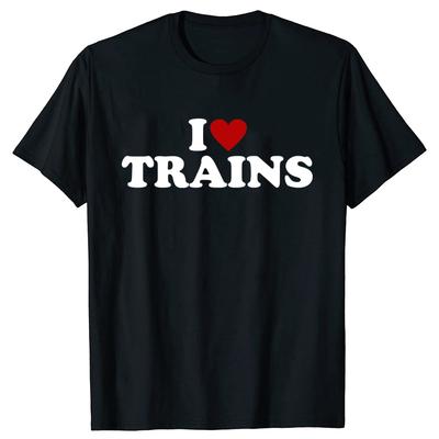 Lustige Ich liebe Züge T-Shirts Tee Tops Rundhals Kurzarm Zugführer Retro Vintage T-Shirt Kleidung Lässige Basic T-Shirts