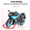 1/9 Scale Yamaha R1M Motorcycle Die Cast Model Car Alloy Metal Desktop Trendy Toy Decorations Sound & Light Birthday Gifts with Friend