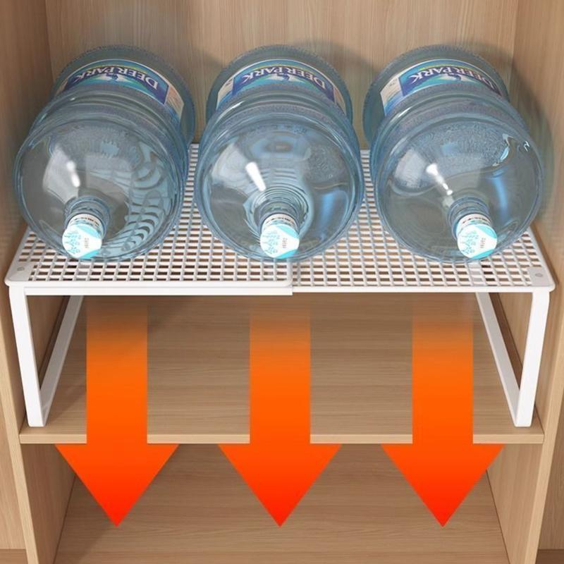 Adjustable Expandable Metal Closet Shelf DIY Wardrobe Divider Rack Retractable Stackable Organizer for Cabinet Kitchen Storage