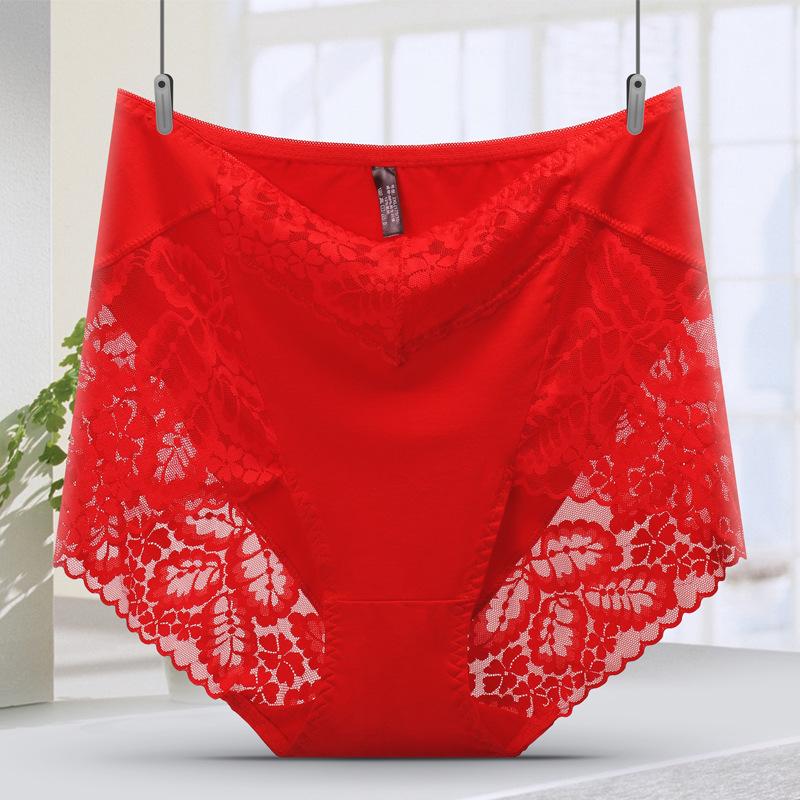 Fat Plus Size Sexy Slips aus Spitze, hohe Taille, dreieckige Unterwäsche für Frauen, schmal geschnittene Höschen