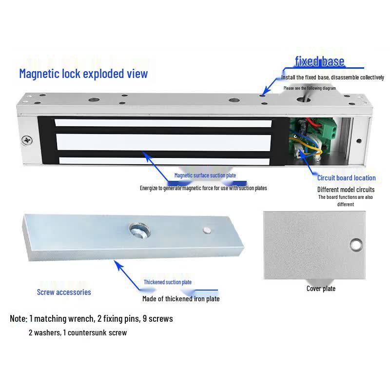 12V Outdoor Double Door Electromagnetic Lock with Door Sensor CN Plug (adapter Included)