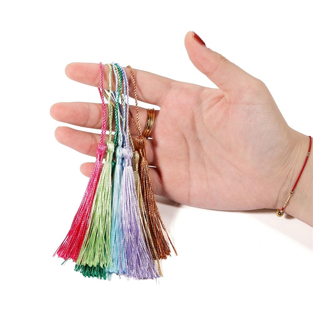 10Pcs/Pack Fringe Trim Sewing Curtains Hanging Rope Silk Tassels Jewelry Accessories DIY Wedding Decor Supplies Wholesale