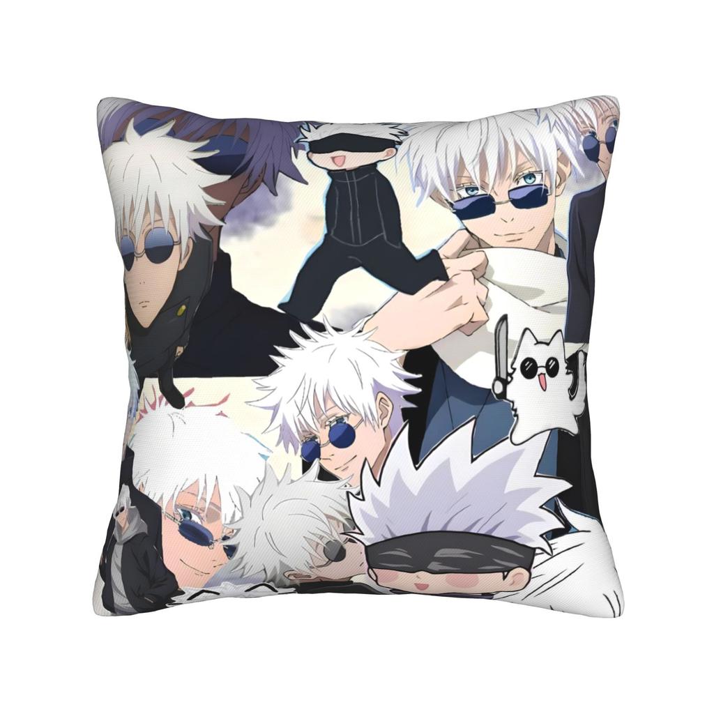 pc Anime Fan Bedroom Pillow Cover Polyester D DoubleSided Print Gojo Satoru Collage Cushion Perfect Gift for Jujutsu Kaise