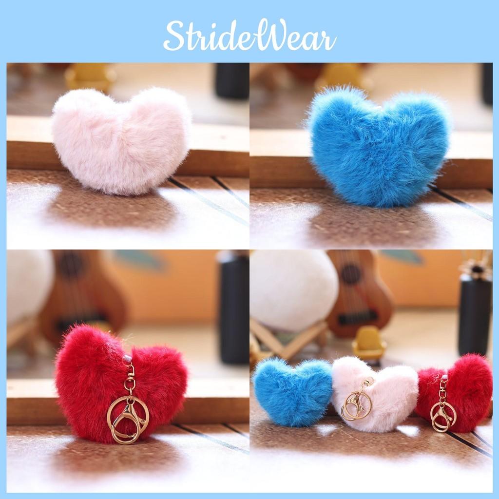 Design Heart Pendant Plush Stuffed Keychain Ultra Soft Pp Cotton For Girls Gift