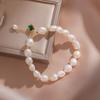 Special-Shaped Baroque Freshwater Pearl Emerald Square Pendant Bracelet Women'S Light Luxury Temperament Small Fresh Bracelet
