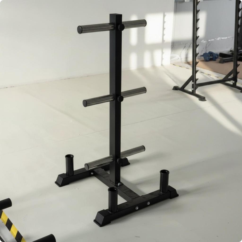 Barbell Plate Storage Rack Space-Saving for Home Gym