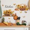 Painted Sunflower with English Saying Wall Sticker for Kitchen Dining Room Home Decor