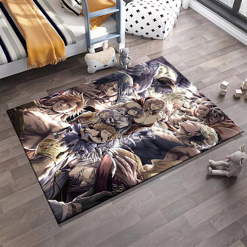 "Anime-Inspired Carpet with Fantasy Characters and Vibrant Design" Suitable for Use As an Anti-slip for Living Room Bedroom Sofas