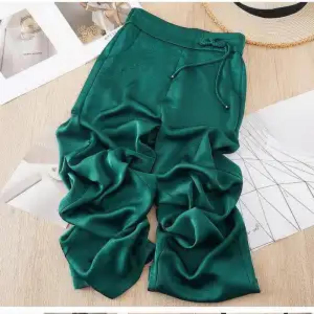 Kalhoty se širokými nohavicemi pro ženy v létě z ledového hedvábí, chladivé kalhoty s rovnými nohavicemi, nový čínský styl, potištěné kalhoty na knoflíky