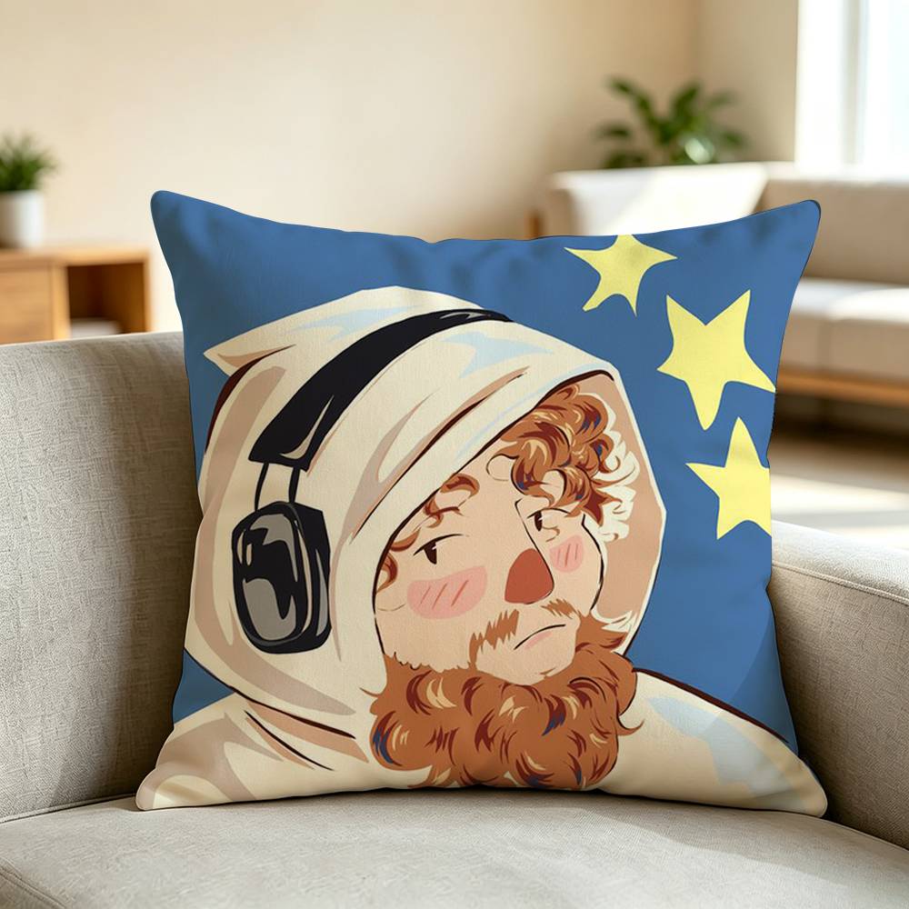 Comedic Horror Streamer CaseOh Square Double-Sided printed Pillow Case Bedroom Bedside Pillow Sofa Cushion Cover