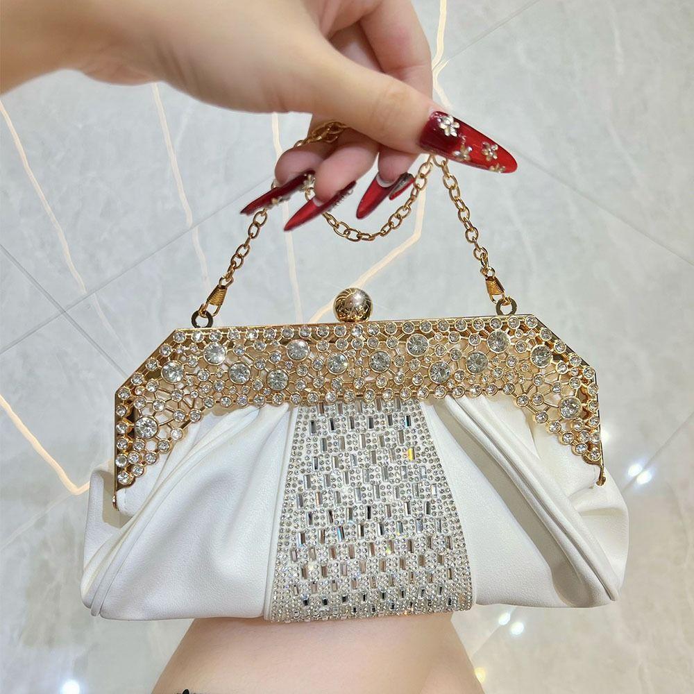 Gifts Diamond Embedded Evening Dress Handbag Elegant Large Capacity Clutch Bag Tote Bag for Ladies Party And Banquet
