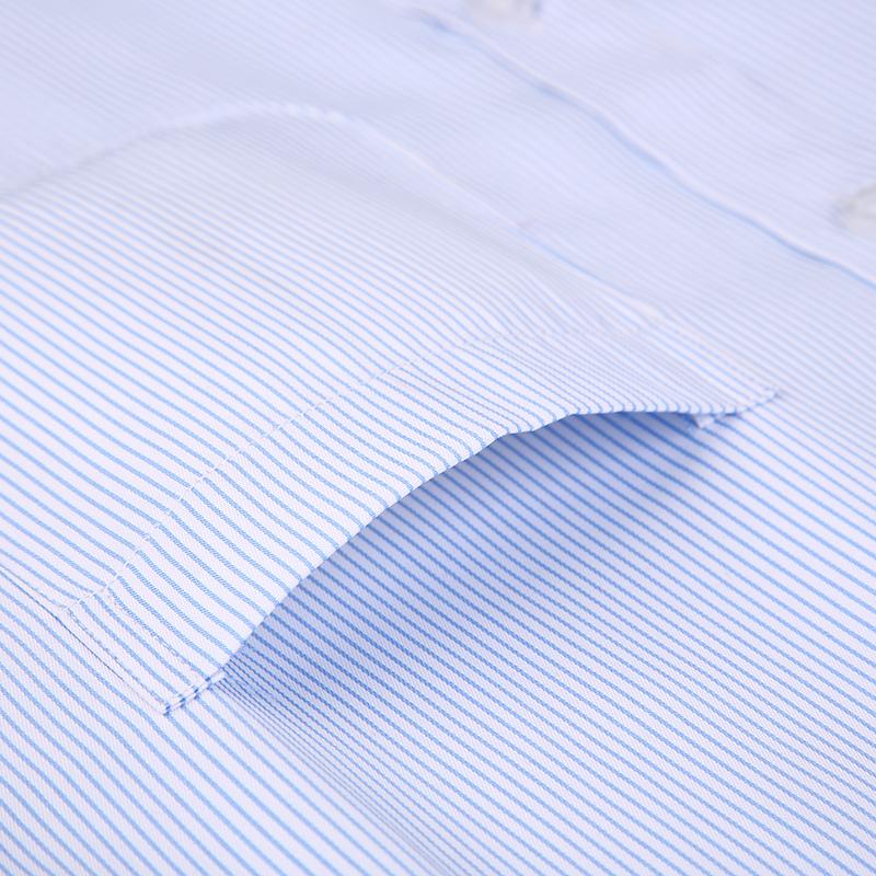 Plus Size Men's Wrinkle-Resistant 100% Cotton Striped Men's Shirt Formal Workwear Breathable S-8XL