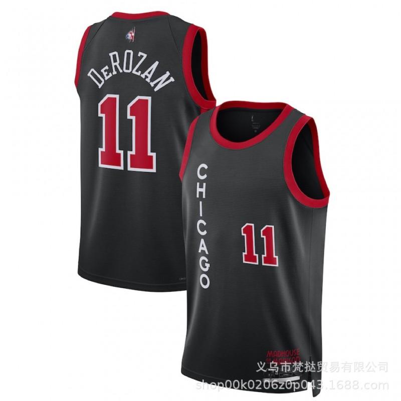 Chicago Bulls Basketball Jersey Men Women Short Sleeve V-Neck Cotton Breathable Athletic Wear Practice Game Fan