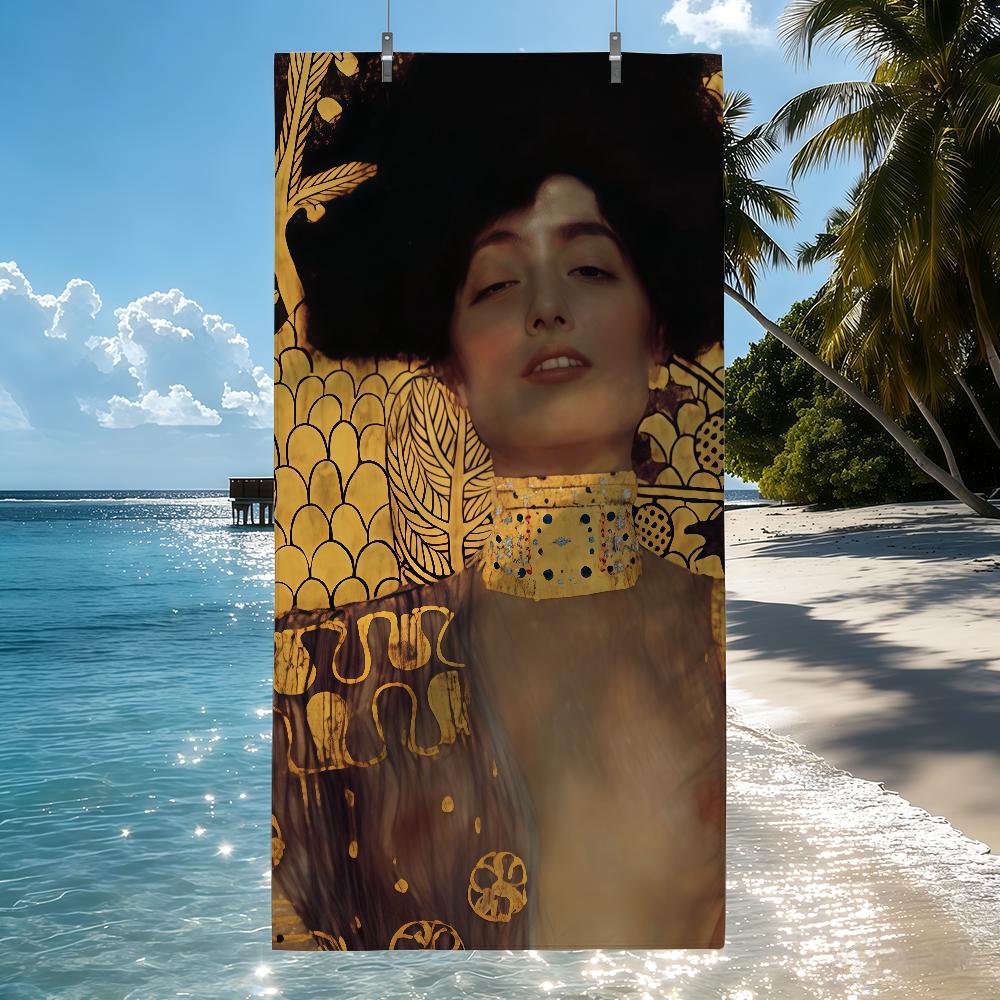 Art Gustav Klimt Kiss Towel Quick Drying Beach Towels Are Suitable For Swimming Pools Camping Yoga And The Gym
