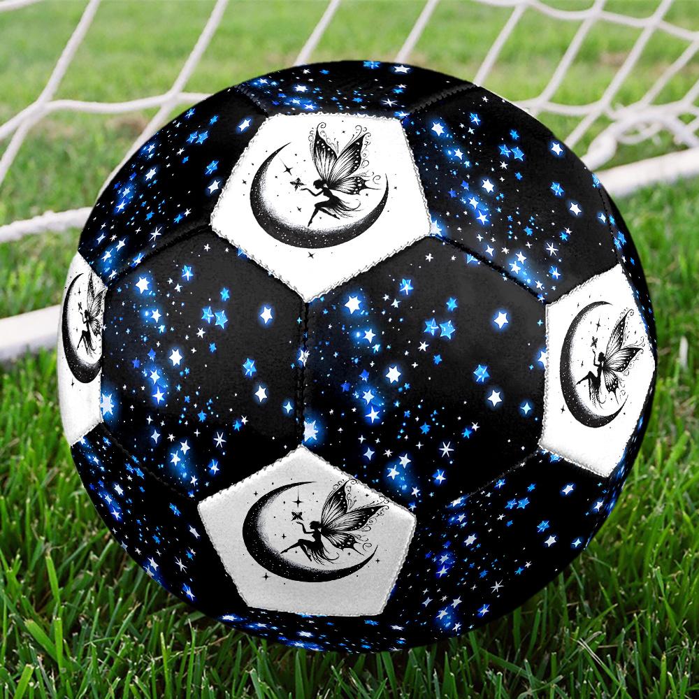 1PC Blue Starry Sky Moonlit Fairy Flight Soccer Ball Size 5 Football Machine Sewn Indoor/Outdoor Universal Football Gift W9