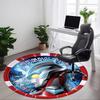 1pc Ultraman Chair Carpet for Office Non Slip, Machine Washable Rug for Office, Room Holiday Decor for Christmas, Birthday Polyester