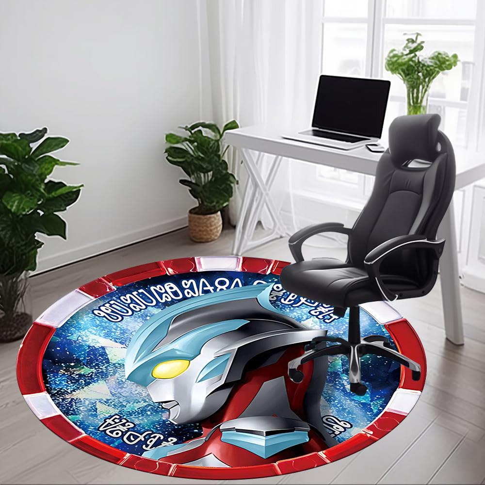 1 Stück Ultraman Stuhlteppich für das Büro, rutschfest, maschinenwaschbarer Teppich für das Büro, Raum-Urlaubsdekoration für Weihnachten, Geburtstag, Polyester