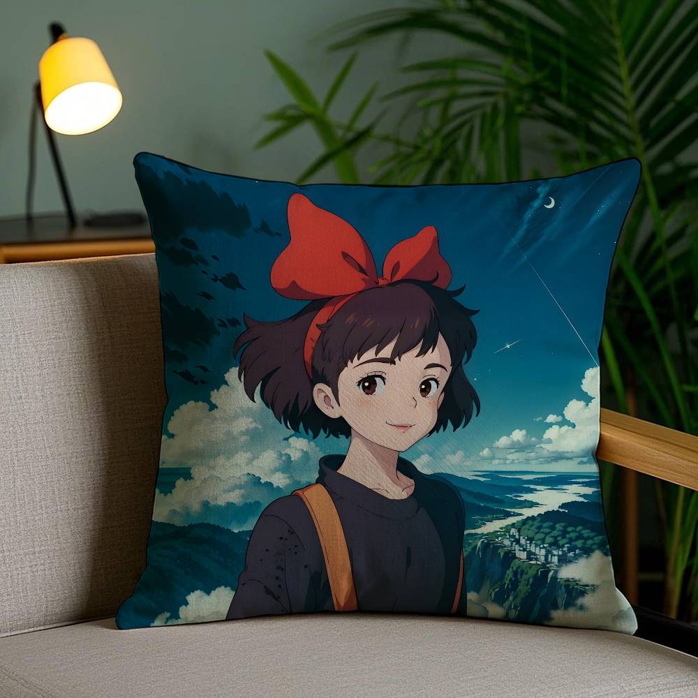 Fantasy Movies K-Kikis Delivery Service-MT Pillow Case Plush Linen Soft Double Sided Printed Design Throw Cushion Decorative