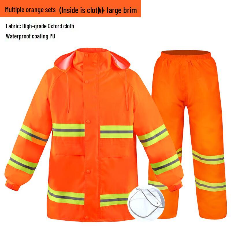 Kids Orange Reflective Rain Suit