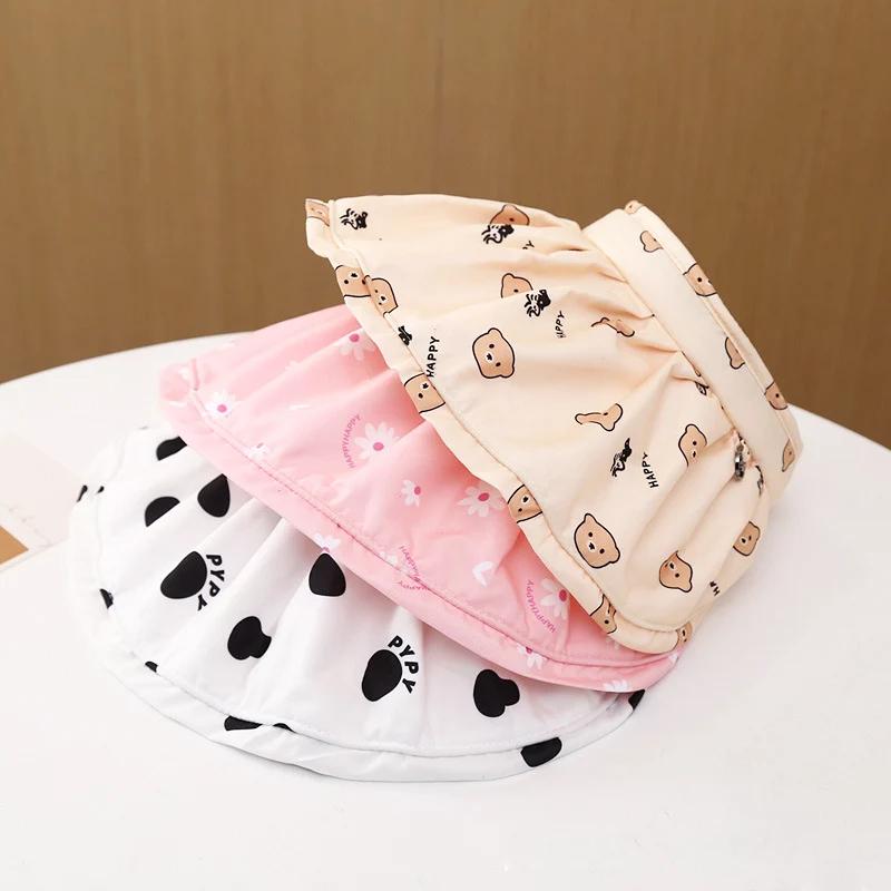 Summer Kids Sun Hats for Girls Boys Cartoon Children Visor Cap Beach Travel Big Brim Child Panama Hats 2-14Y