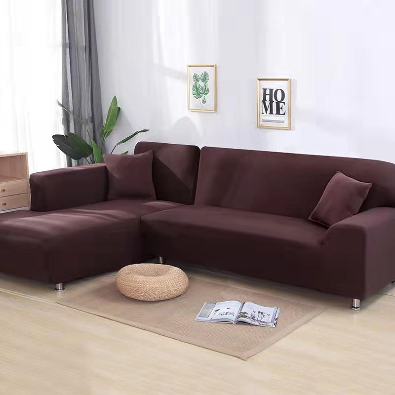 Solid Color 1/2/3/4 Seat Sofa Cover Stretch Milk Silk Fabric Couch Covers for Living Room Sectional Corner Settee Slipcovers 1PC
