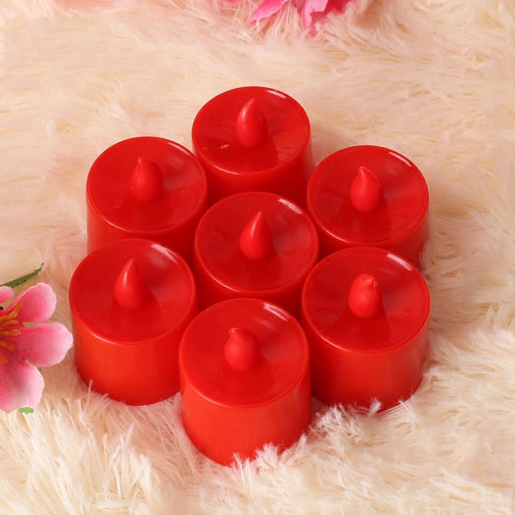 24Pcs Red LED Candles Flameless Electronic Tea Lights for Wedding Party Decoration Romantic Lights Home Decor