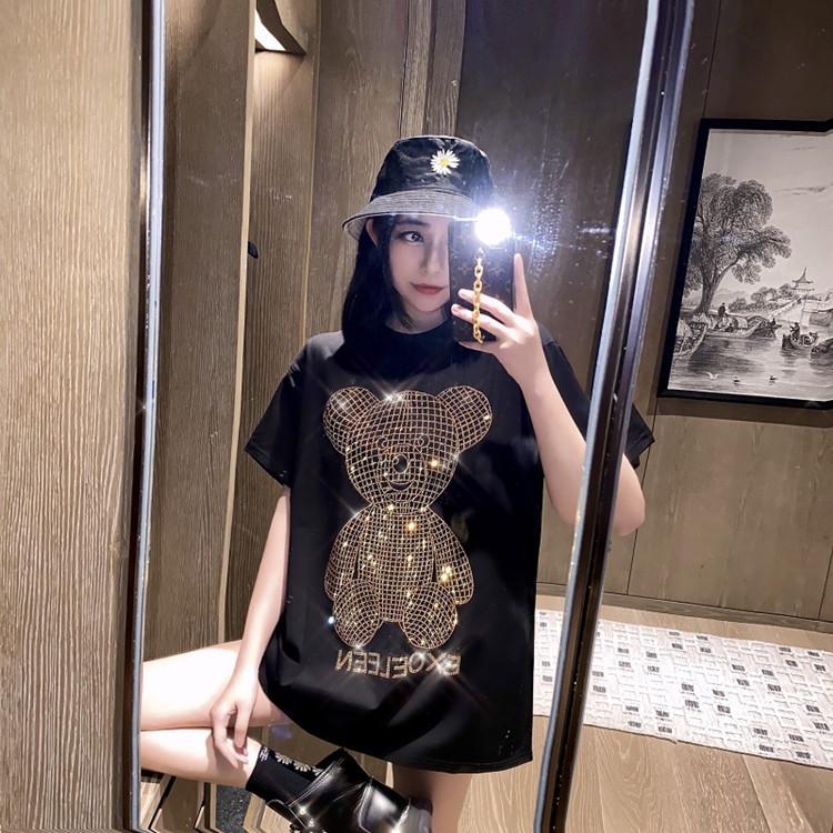 Medium and Long T-shirt Women's Short Sleeves Spring and Summer Women's Fashion Foreign Style Internet Celebrity Tops Tide