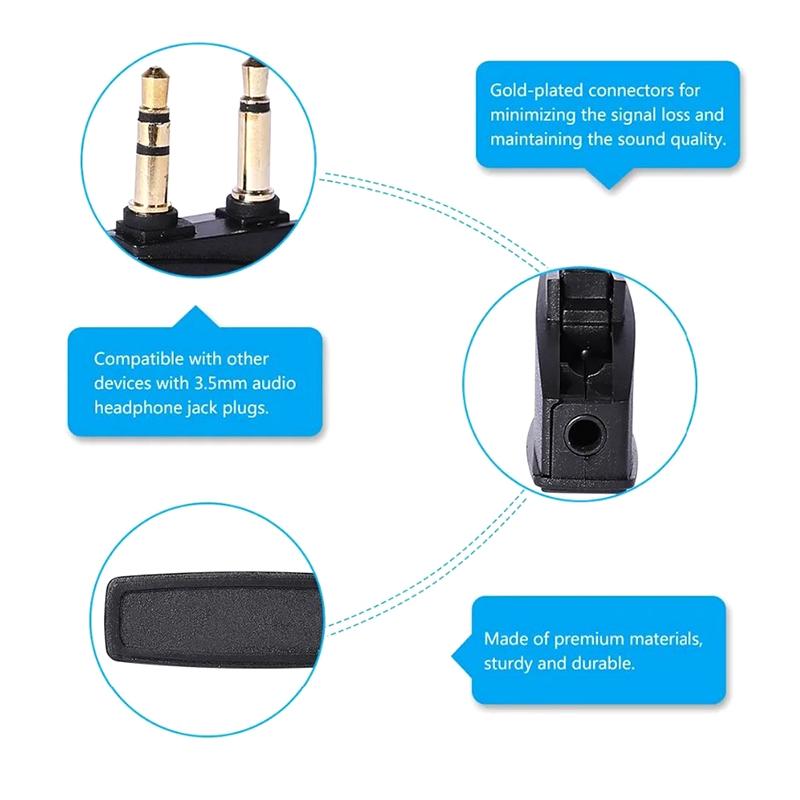 Airplane Airline Flight Stereo 3.5Mm Adapter For Bose 700 Qc45 Qc35 Qc3 Qc25 Qc20 Qc2 Qc15 Oe2 Oe2I Ae2 Ae2I Ae2W Headphones