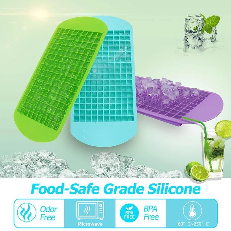 Crushed Silicone Mini Ice Cube Trays Easy Release Small Ice Cube Flexible Stackable Durable Mold BPA Free
