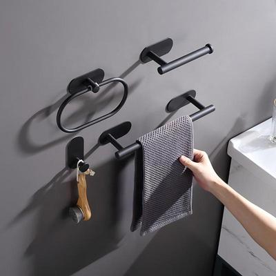 1/4 Stück Handtuchstange für Badezimmer Ohne Bohren Edelstahl Badezimmerzubehörsets Toilettenpapierrollenhalter Handtuchständer