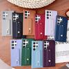 Simple solid color suitable for Samsung s24ultra mobile phone case s23u wristband bracket s22p silicone protective case s22u