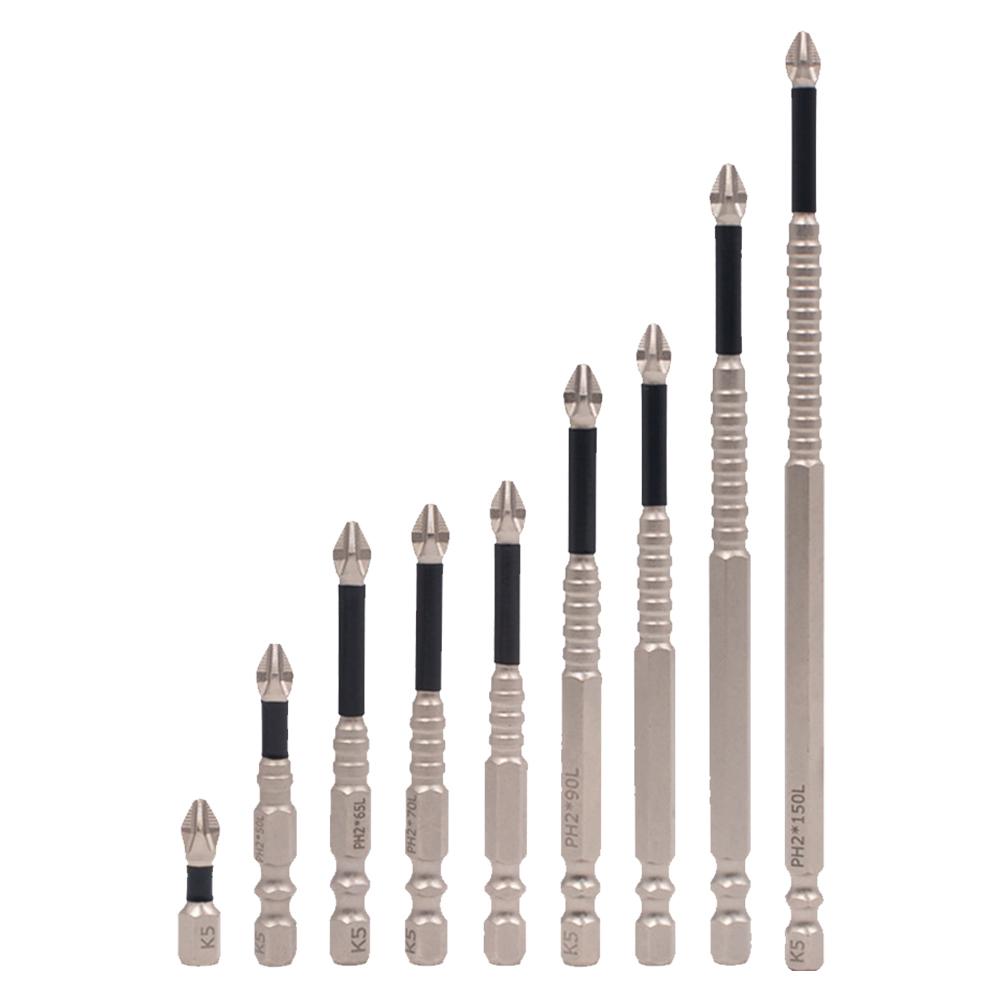 6/9 Pcs High Magnetic Screwdriver Drill Bit Kit Magnetic Screwdriver Bits with Threaded Cross Shaped Strong Magnetic Drill Head