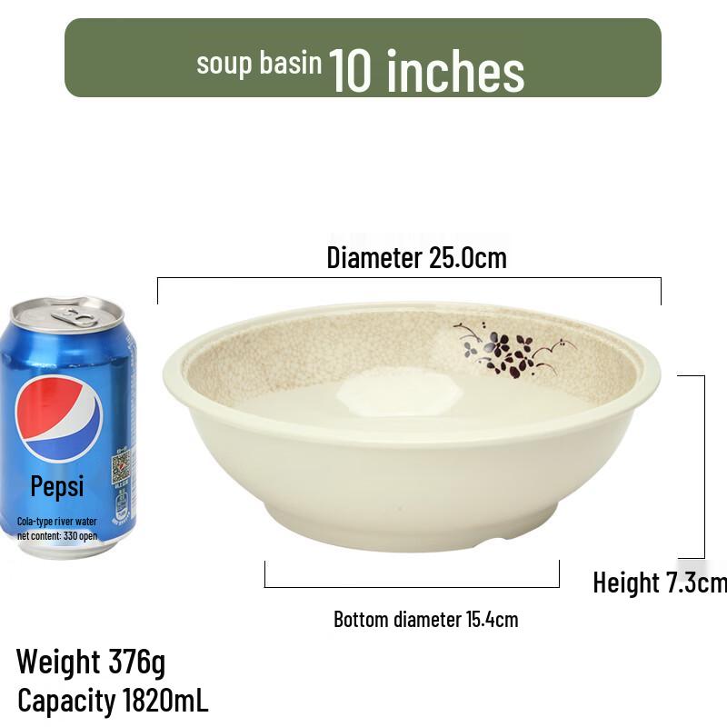 Qianxing Green Lotus Melamine Soup Bowl Set