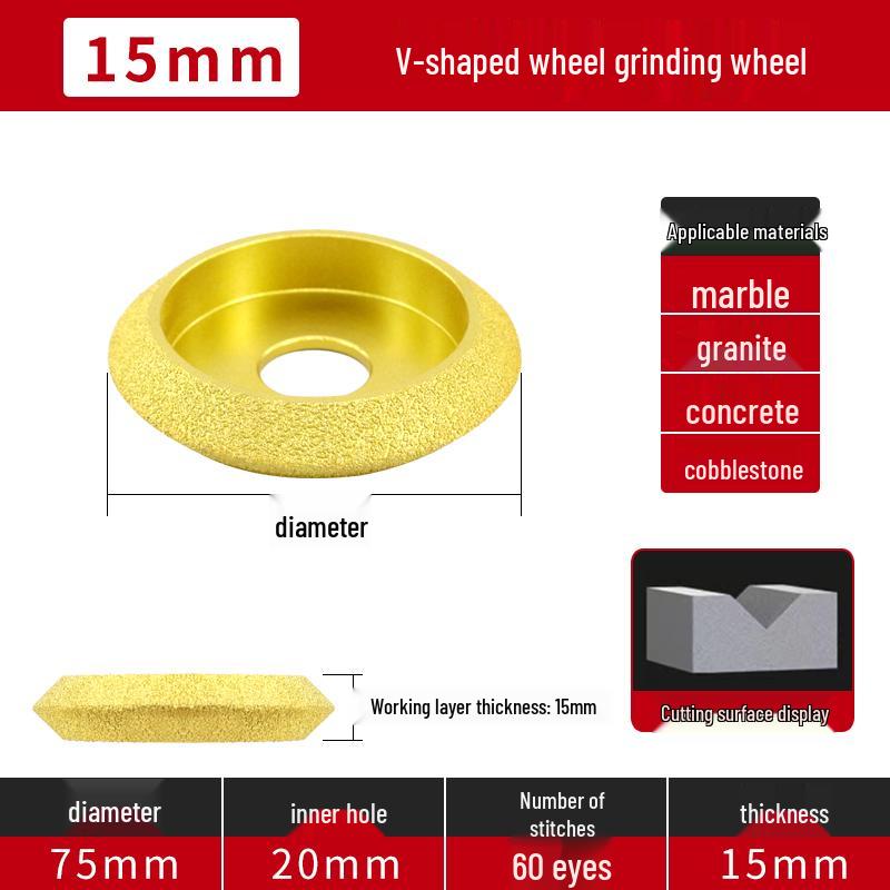 Bordureuse pour Carrelage en Marbre et Meuleuse à Pierre pour Meuleuses d'Angle - Outil de Découpe, Chanfreinage et Polissage de Carrelage