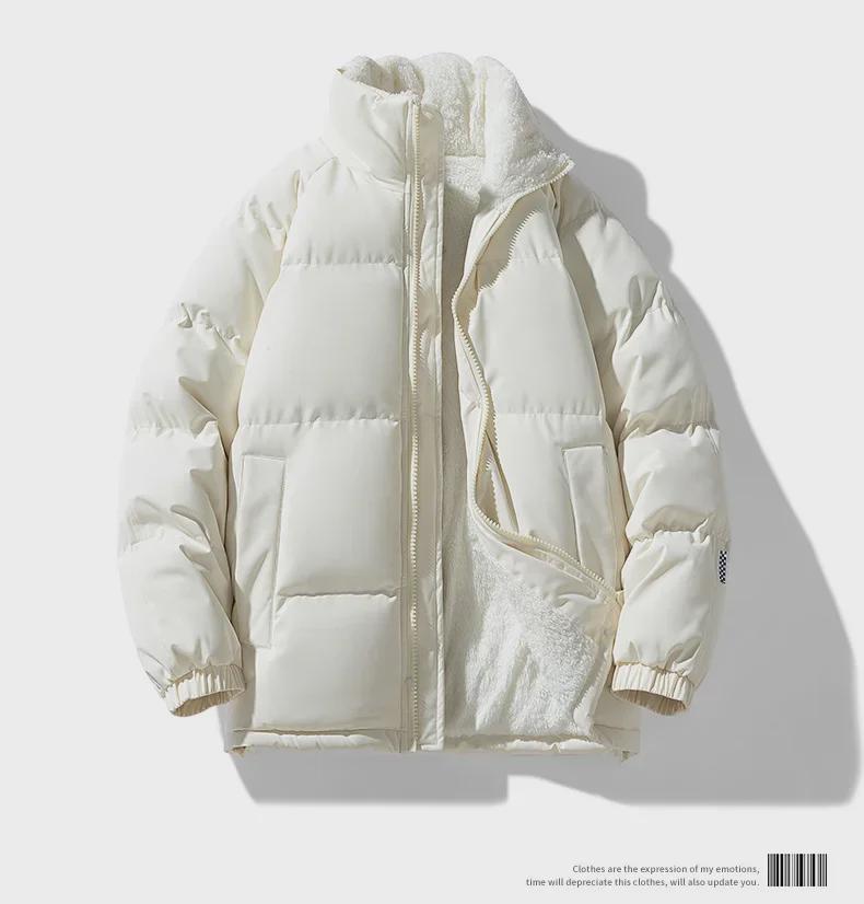 Dicke, mit Baumwolle gefütterte Winterjacke für Herren, warme, lockere Passform für junge Männer