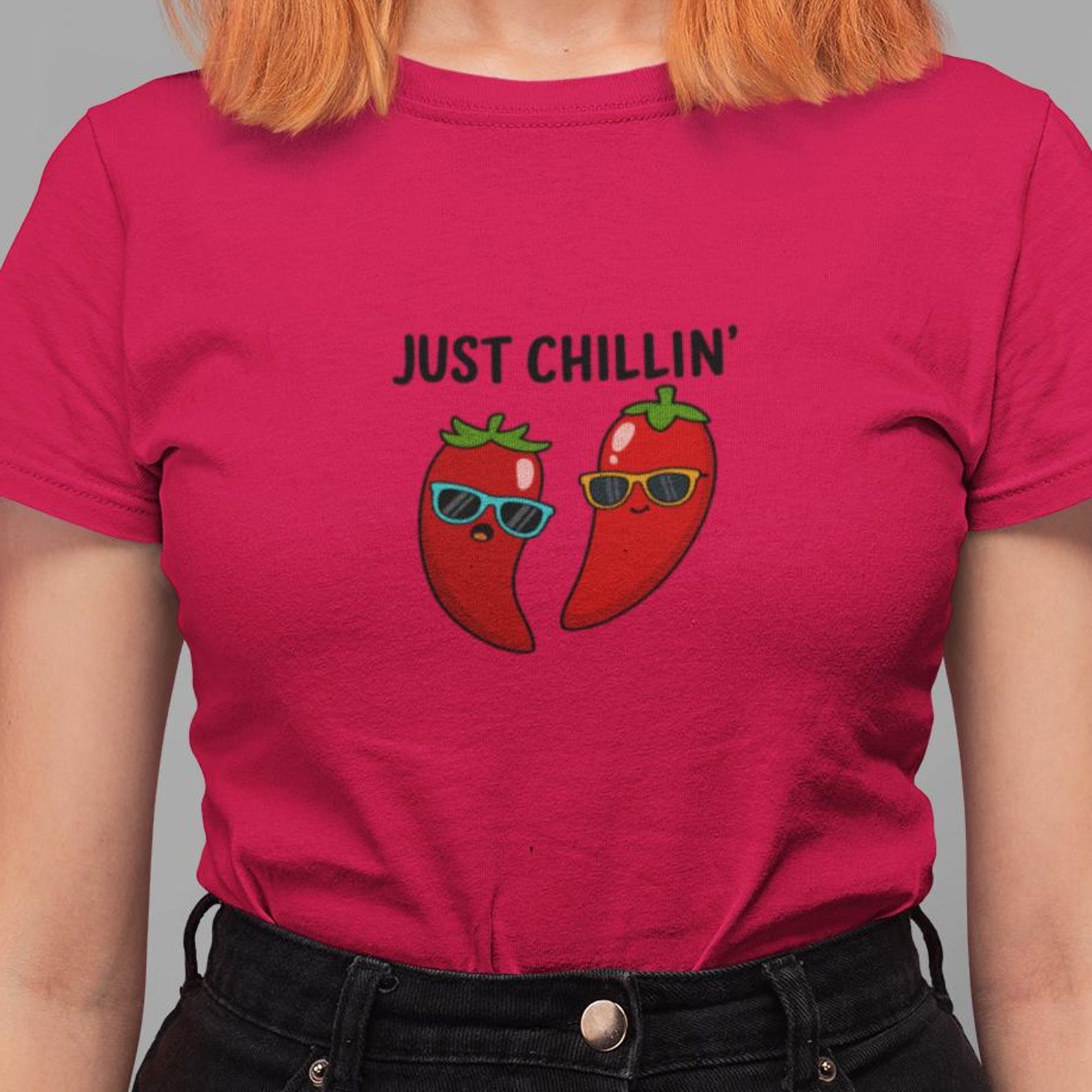 Funny Chilli Pepper T-Shirt, Just Chillin Graphic Tee S
