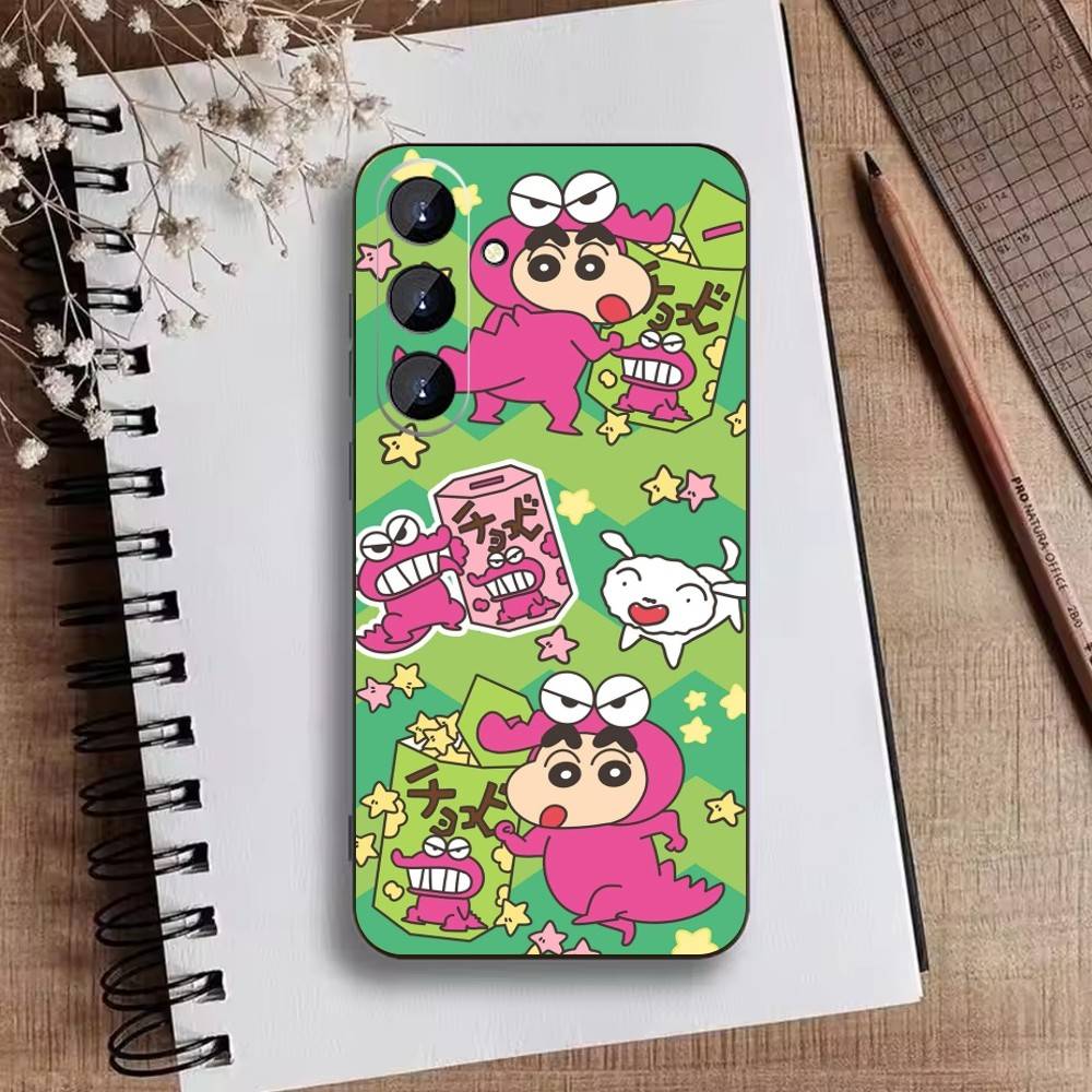 

Cartoon K-Crayon Shin-chan Phone Case For Samsung Galaxy A73,21,22,32,71,53,52,51,80,5G Soft Black Cover Samsung a50 30s 50s