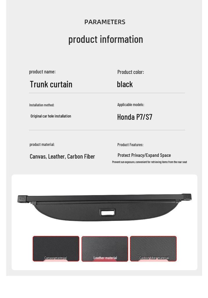 Honda P7/S7 Retractable Trunk Sunshade & Storage Partition Board