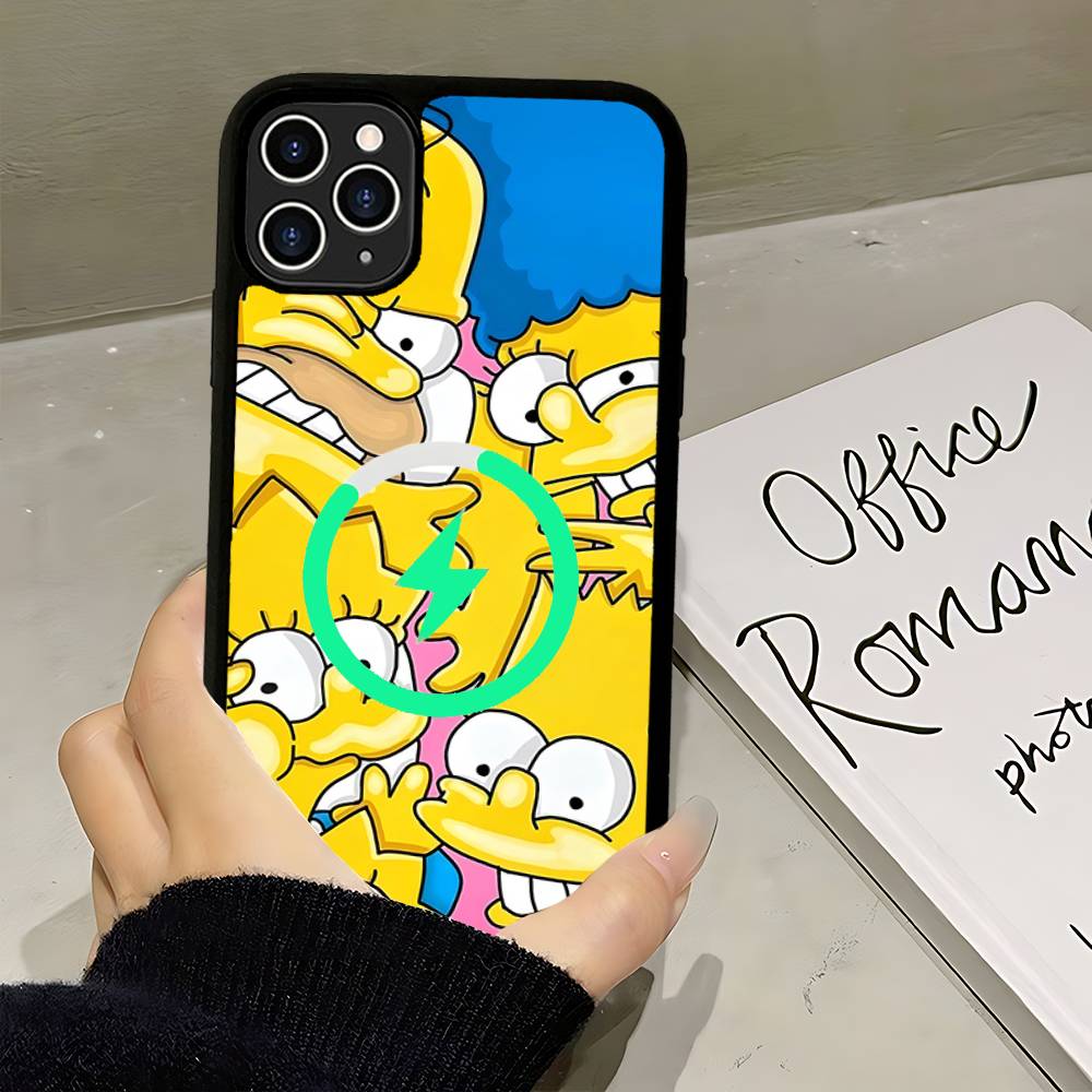 Funny Cartoon S-Simpsons Phone Case For IPhone 17 Air 16 15 14 13 12 11 Pro Max Plus For Magsafe Wireless Charge Cover