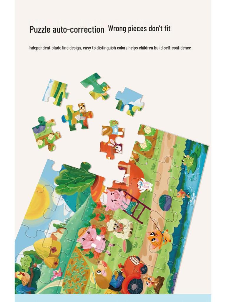 Educational Cartoon Jigsaw Puzzle for Kids Ages 3-6, Ideal Gift for Kindergarten Boys and Girls