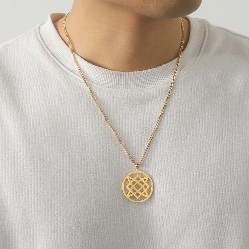 Dawapara Octagram Necklace Star of Ishtar Inanna Goddess Assyrian Star Pendant Stainless Steel Ancient Greek Mythology Jewelry