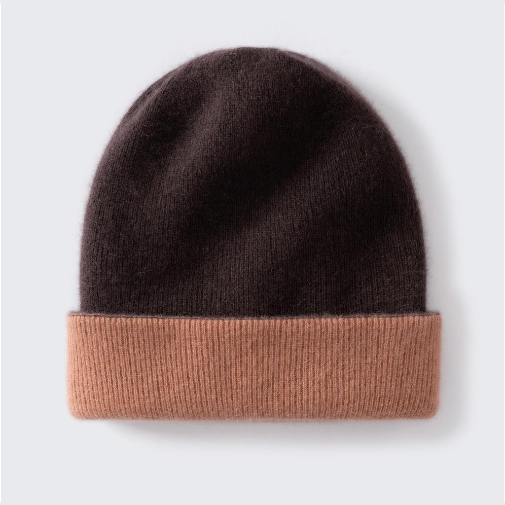 New Cashmere Hat% Pure Cashmere New Color Matching Warm Bag Head Ear Protection Knitted Hat
