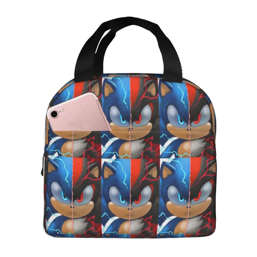 Sonic Shadow Insulated Lunch Bag for Kids School Cooler Thermal Food Box Tote Portable Lunch Boxes Container