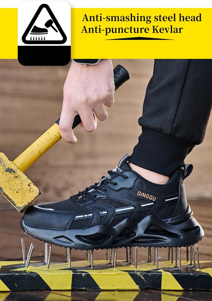Lightweight Safety Shoes Men Breathable Steel Toe Work Shoes Anti smash Anti puncture Work Sneakers Outdoor Safety Boots
